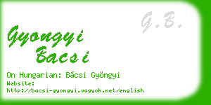 gyongyi bacsi business card